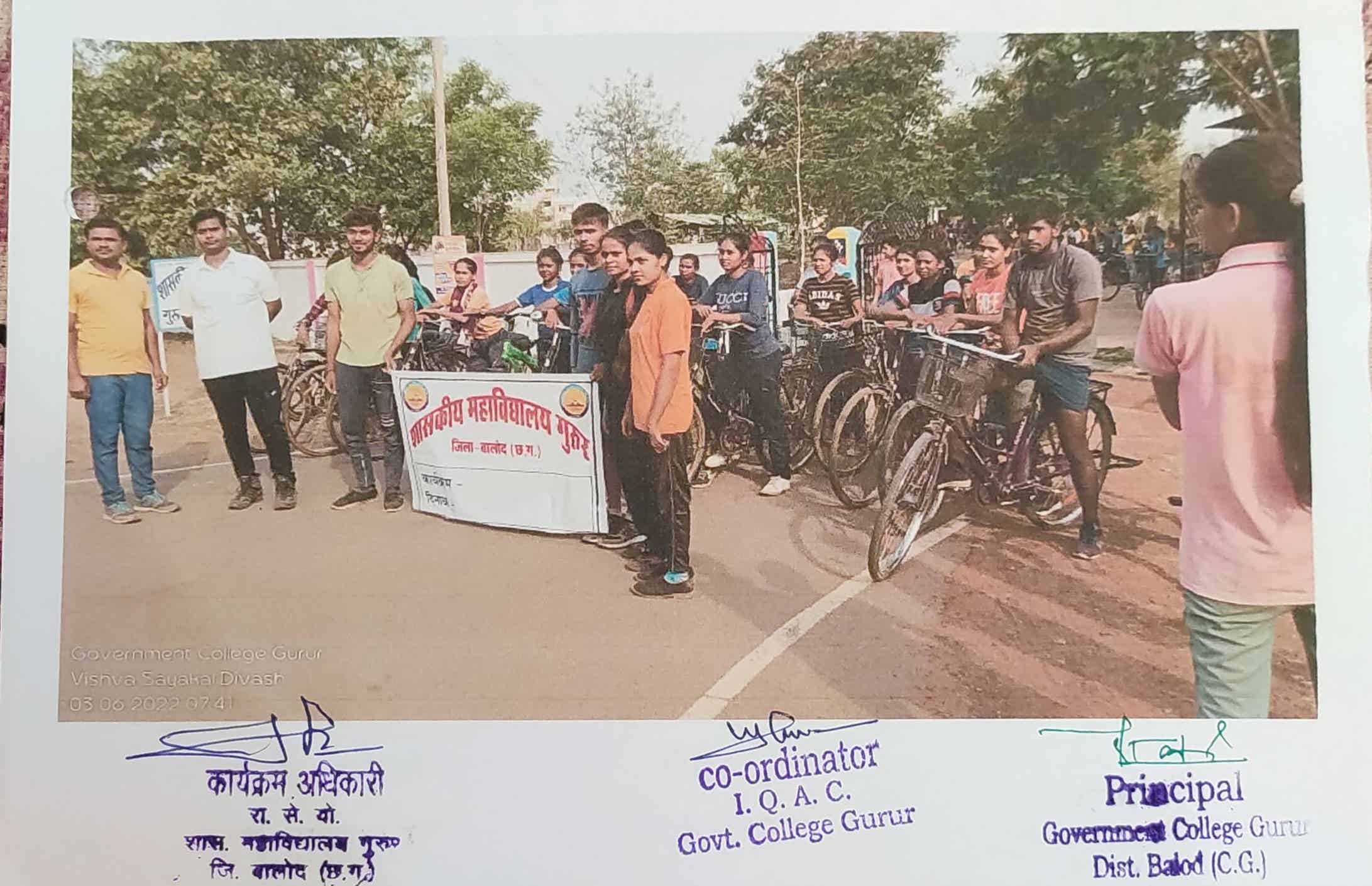 World cycle day - Photo Govt. college Gurur