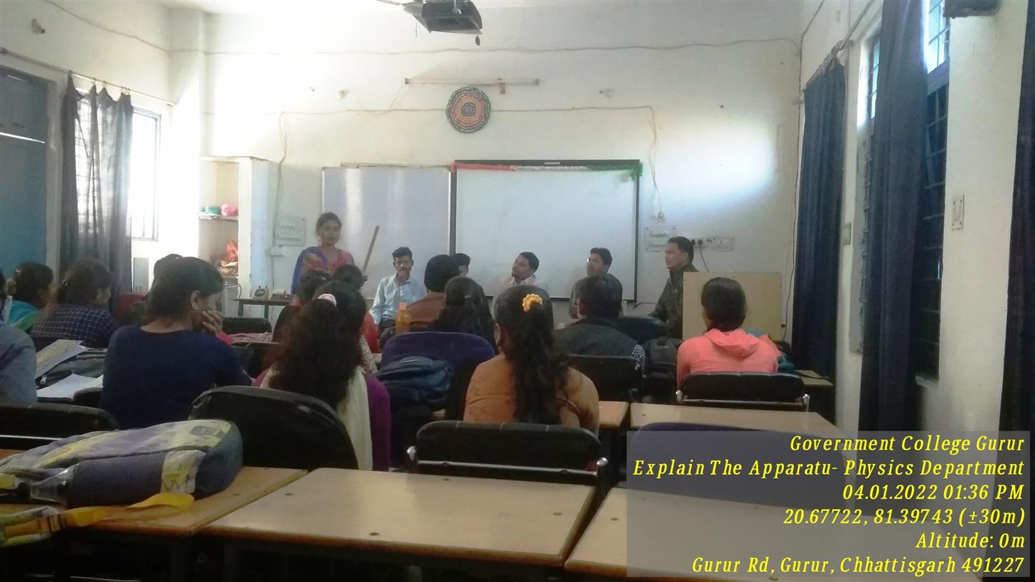 Physics Department - Explain the Apparatus Competition - Photo Govt. college Gurur