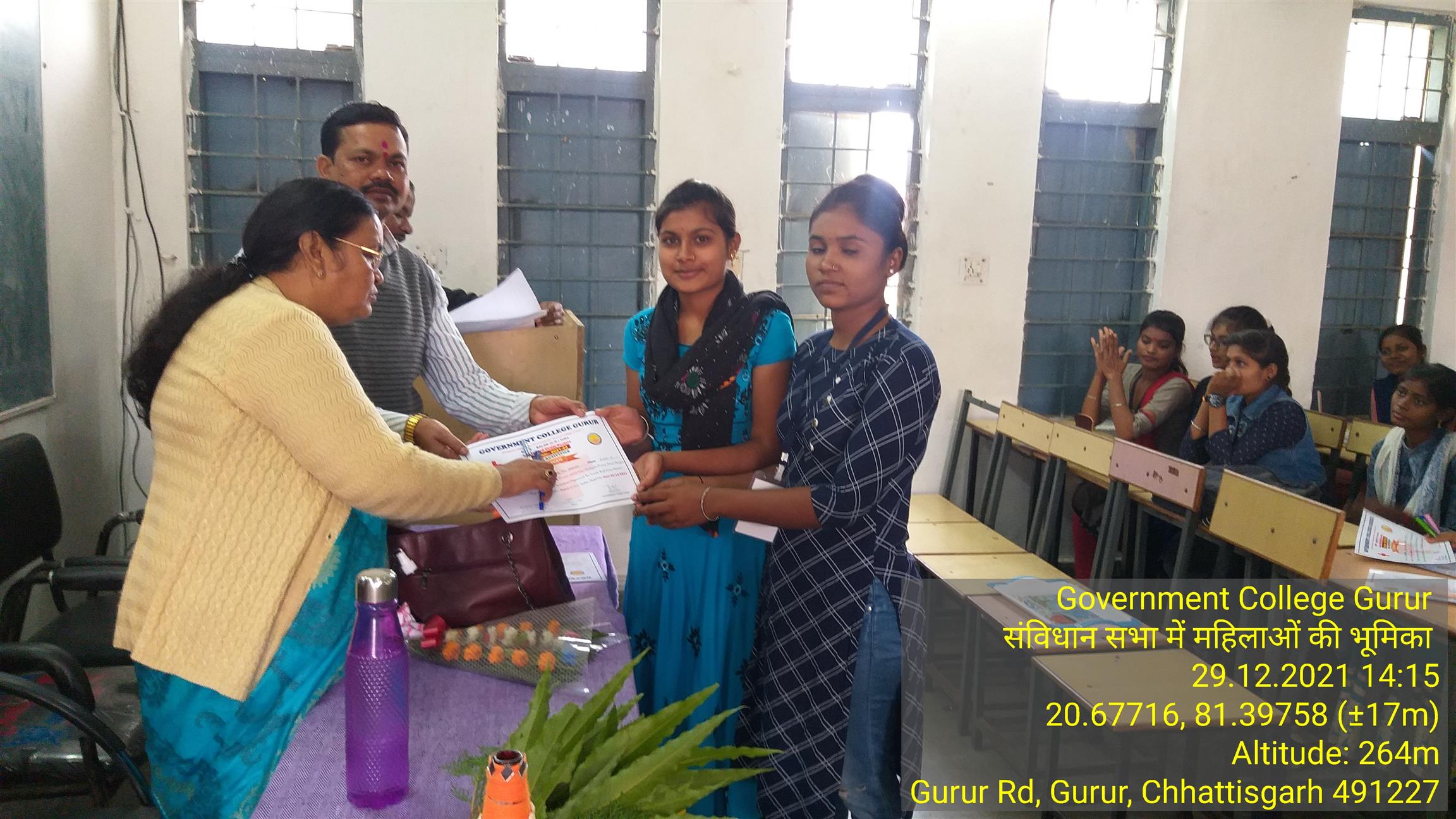 guest lecture on  Role of women in the Constituent Assembly - Photo Govt. college Gurur