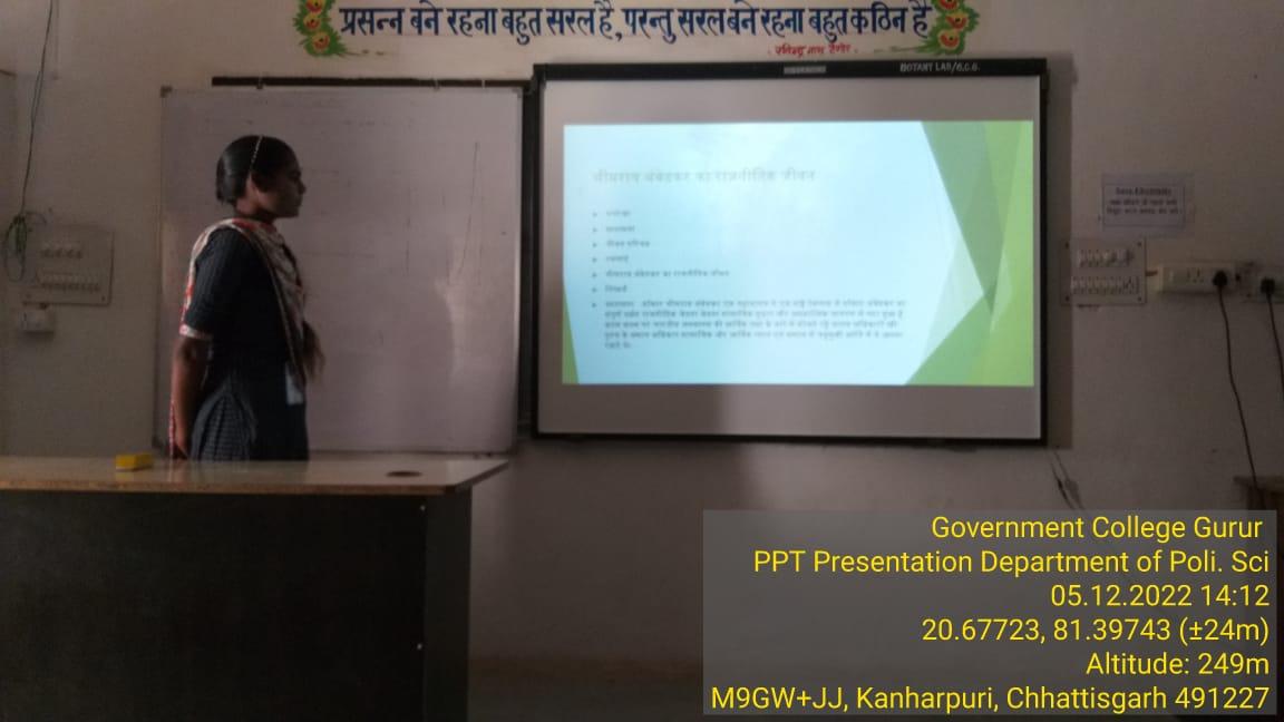 PPT Presentation department of political science - Photo Govt. college Gurur